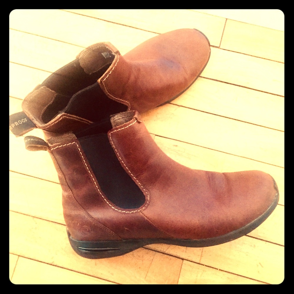 ankle boots slip on Z7 brown leather waterproof 8M